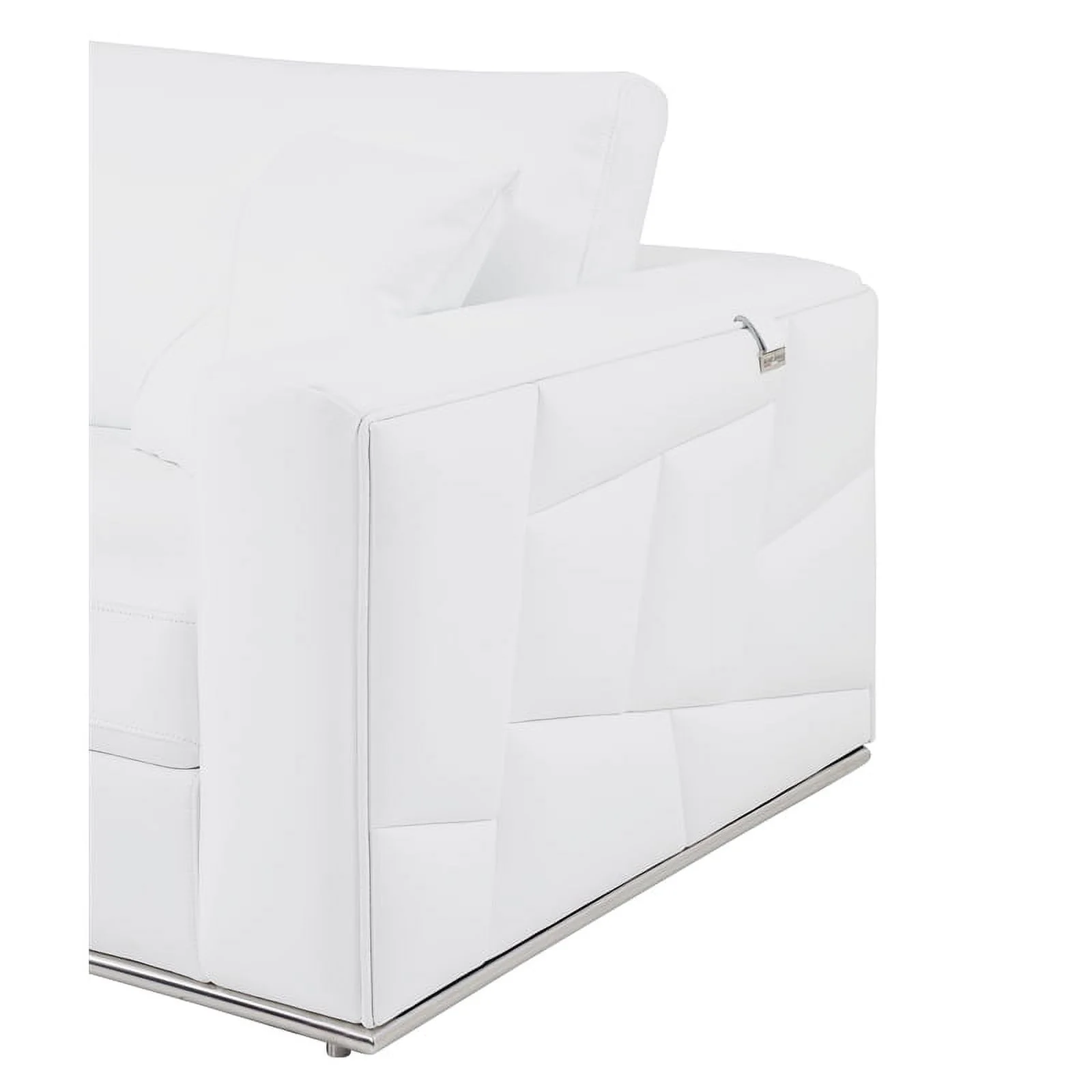 Titan Furnishings Transitional Italian Top Grain Leather Sectional White