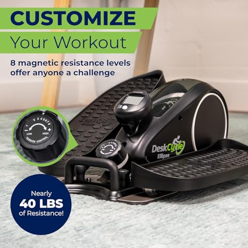DeskCycle Ellipse Leg Exerciser - Under Desk Elliptical Machine and Foot Pedal Exerciser - Leg Exerciser While Sitting - Compact Under Desk Exercise Equipment