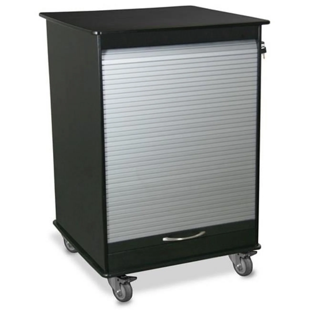 TrippNT 51002 Black & Silver Polyethylene Maui Lab Island 2 Foot Lab Cart - 24 x 35 x 24 in.