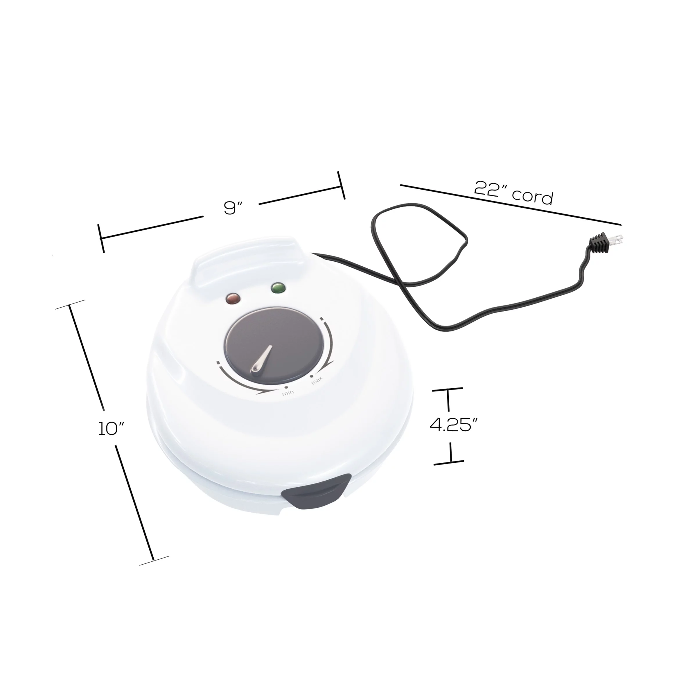 Waffle Cone Maker - Electric Nonstick Waffle Iron with Shaper Cone Included - Small Kitchen Appliances by Chef Buddy (White)