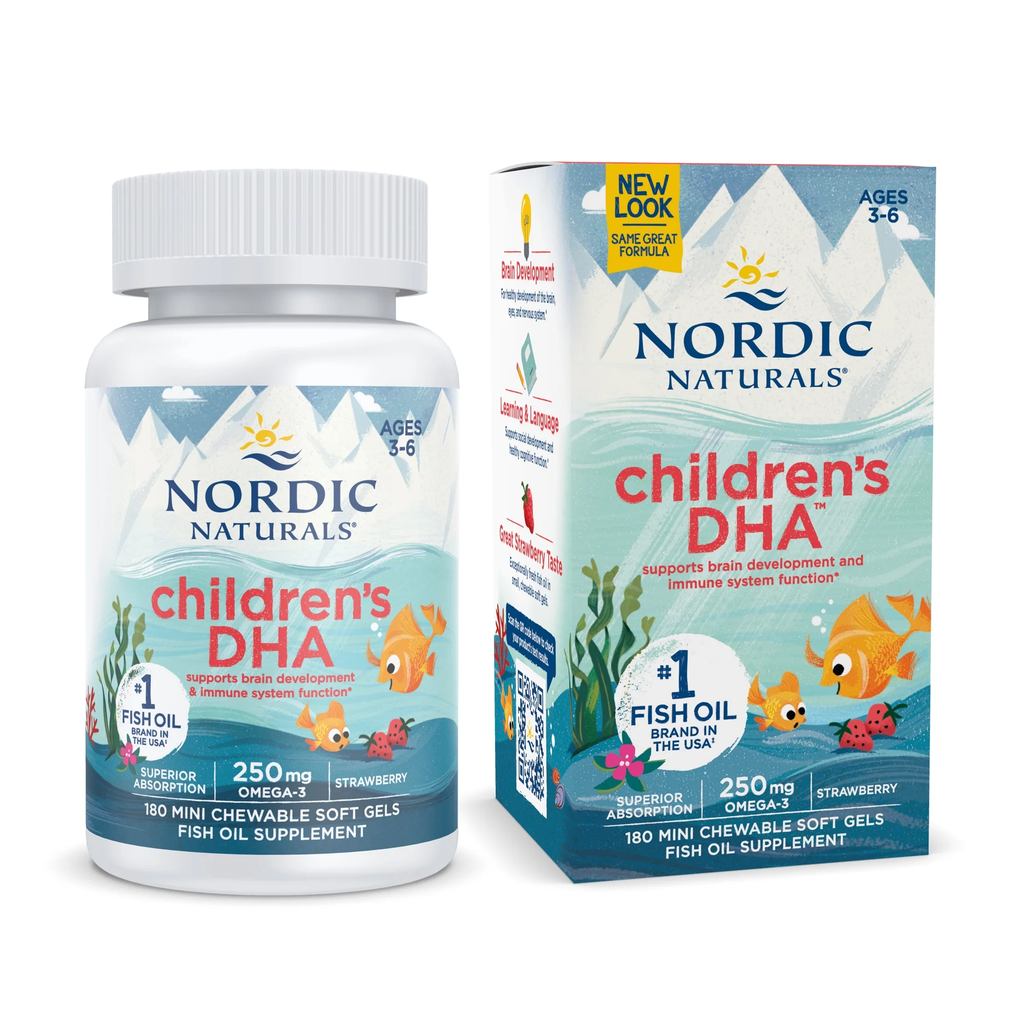 Nordic Naturals Children's DHA Mini Softgels, 250 Mg, with EPA & DHA 180 Ct