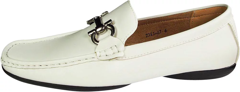 Masimo Mens Faux Faux Leather Driver Moccasins Adult Male Loafer Shoes White 8.5