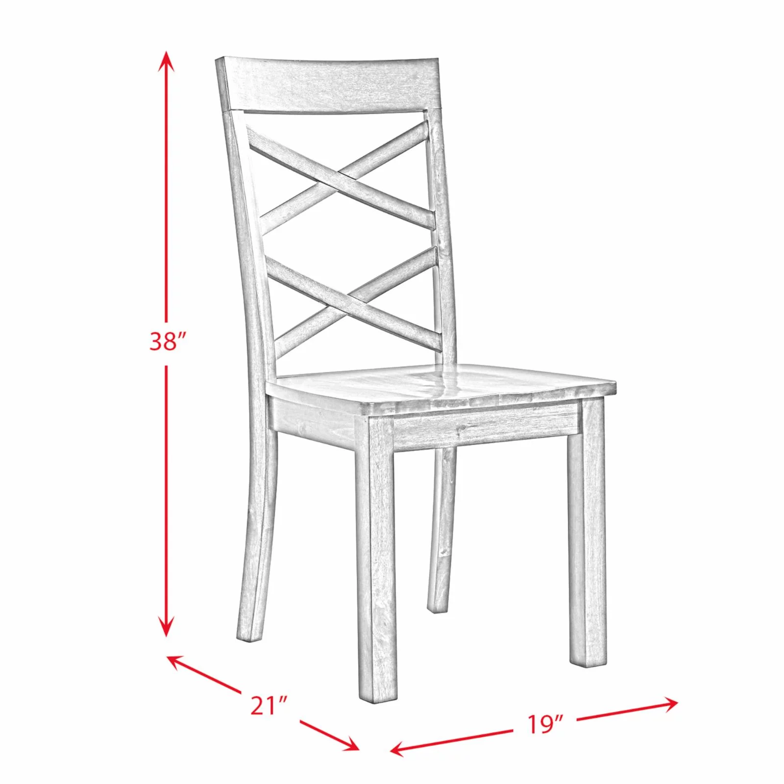 Picket House Furnishings Regan Standard Height Side Chair Set in Gray