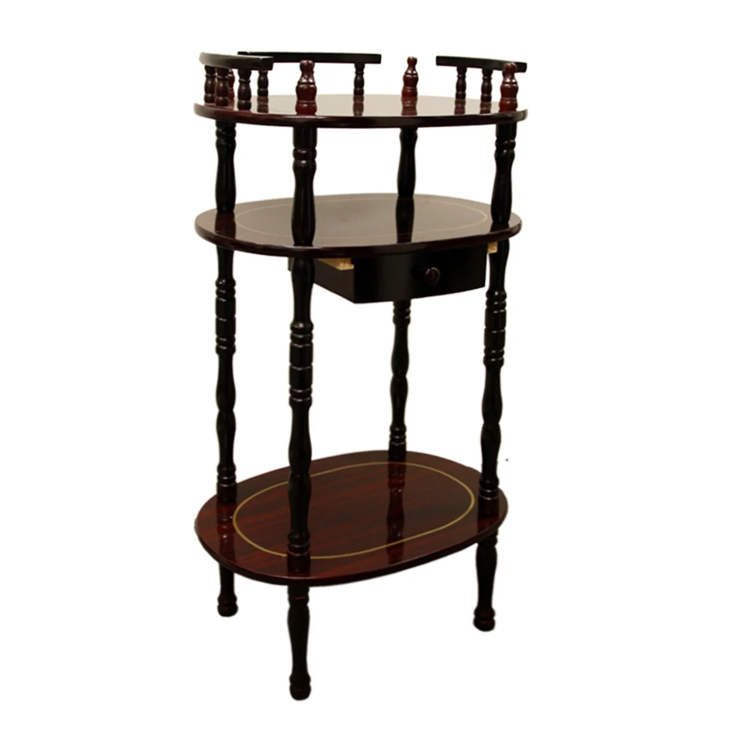 Homestock Vintage Vogue Cherry 3-Tier Phone Table