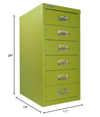 Bisley 10-Drawer Steel MultiDrawer Cabinet - Black, Chrome Pull Handles with Label Holders, Powder-Coated Steel, Removable Drawers, Fits Under Most Desks, Labels Included