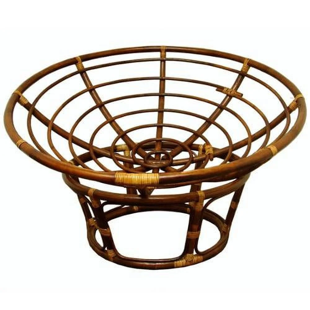 International Caravan Bali 42-inch Rattan Papasan Chair with Microsuede Cushion Sage