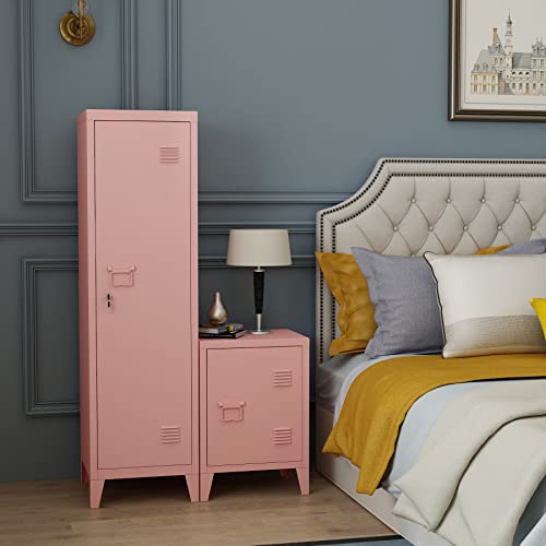 MIOCASA Metal Cabinet Home Office Storage Cabinets with Doors and Shelves Lockable File Cabinet Organizer Coat Lockers for Kids