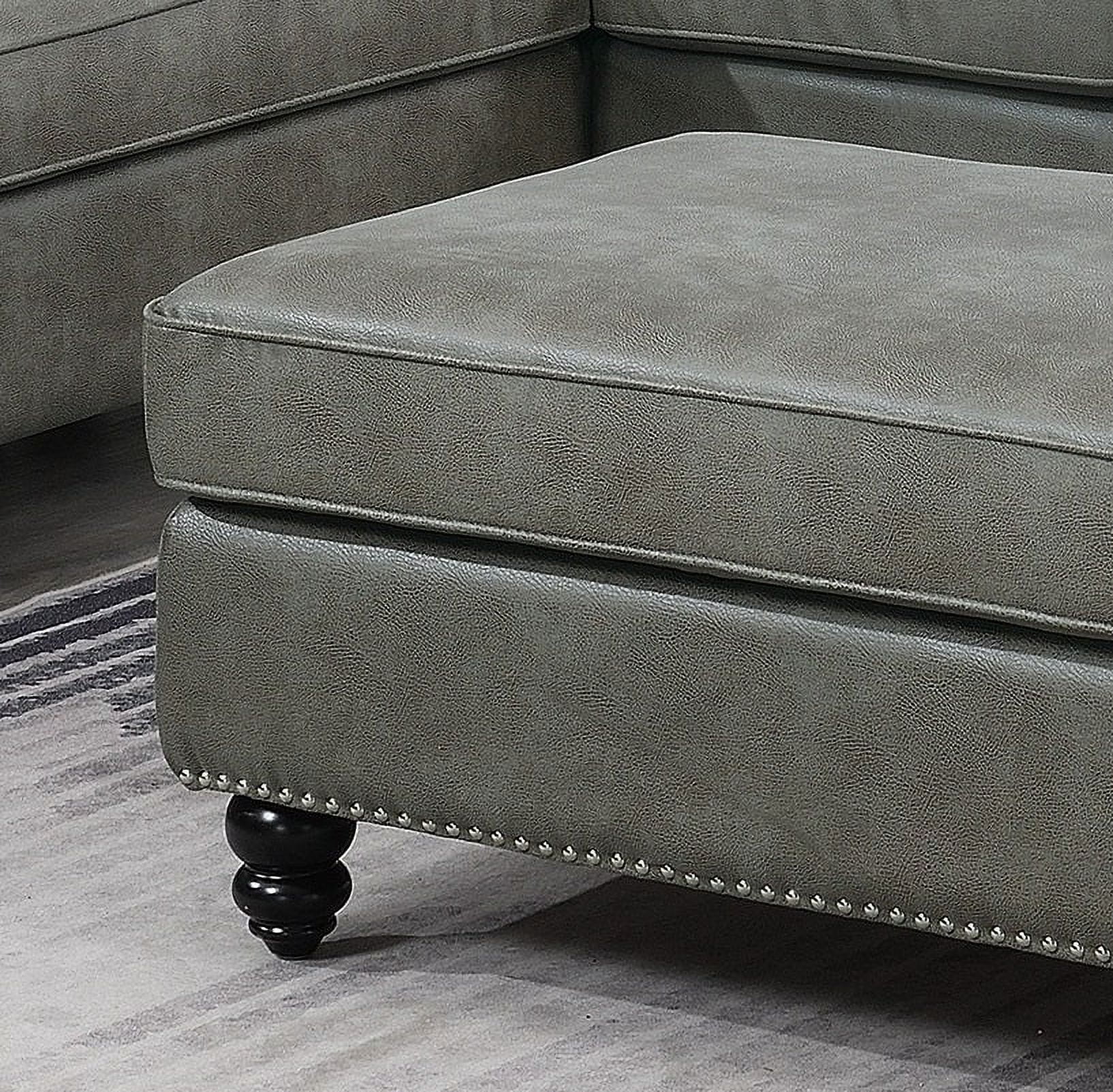 Cocktail Ottoman Wooden Legs - Grey