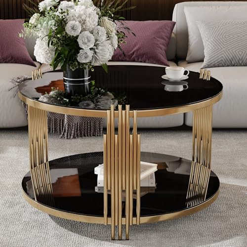 Modern 2 Piece Nesting Rattan Wood+ MDF Coffee Table Set in Natural