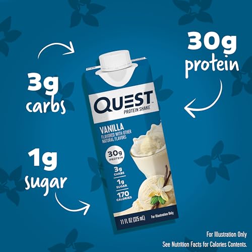Quest Nutrition Ready to Drink Salted Caramel Protein Shake, 30g Protein, 3g Net Carbs, Gluten Free, Keto Friendly, 11 fl.oz 4 Count(Pack of 3)
