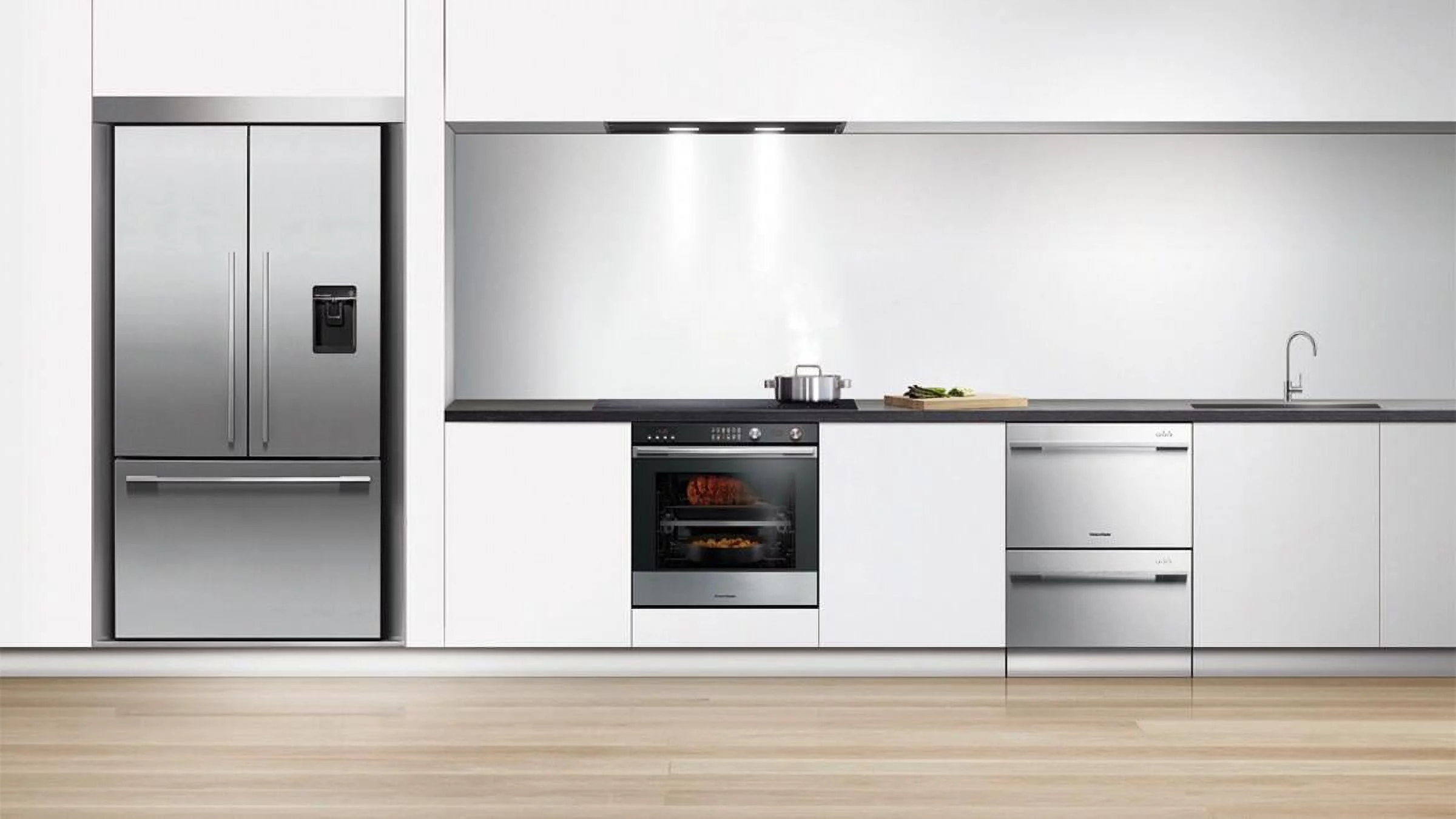 Fisher Paykel RF201ADX5N Contemporary Series 36 Inch Freestanding Counter Depth French Door Refrigerator in Stainless Steel