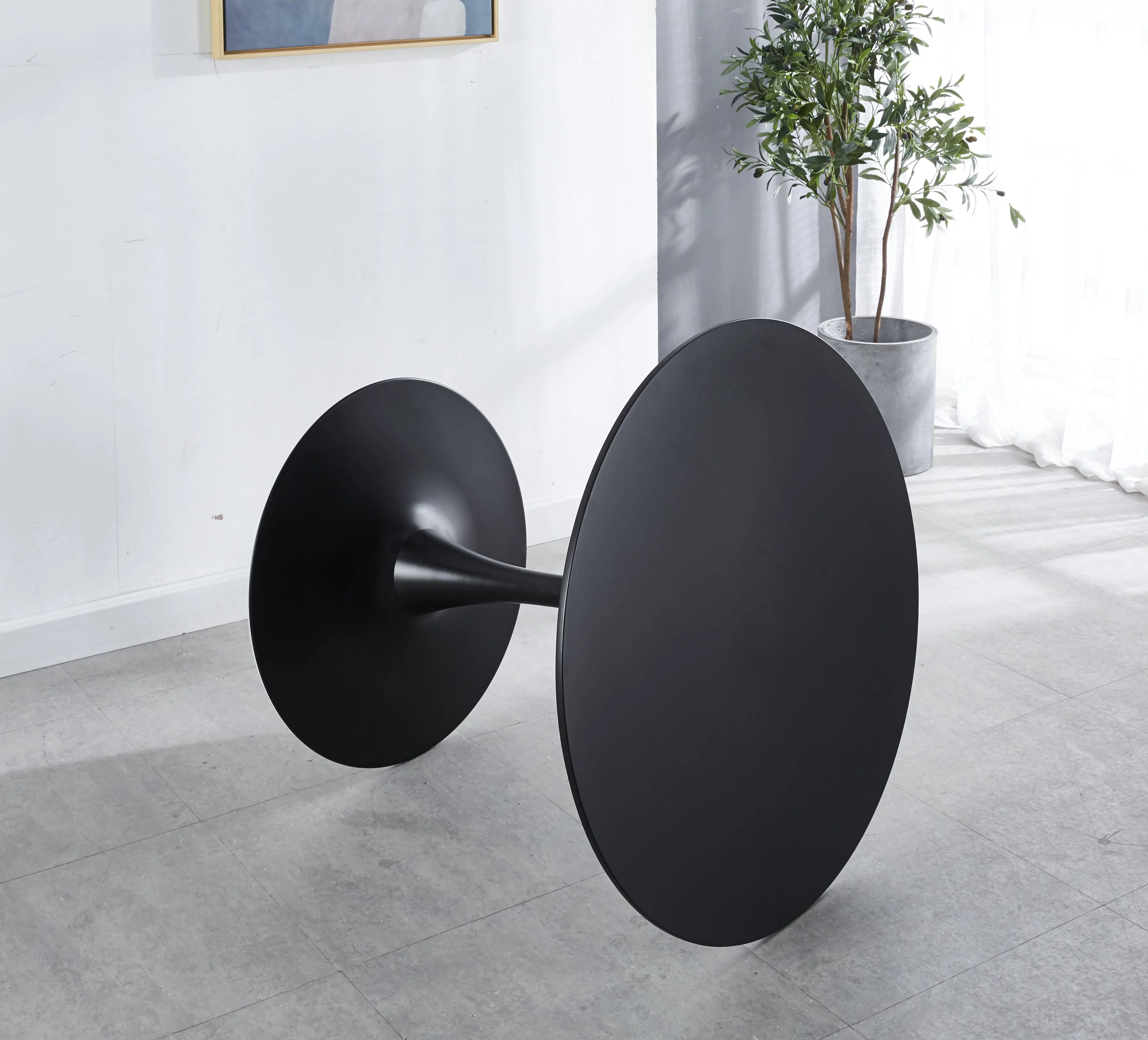 Dcenta Dining Table ,Wood Dining Table Kitchen Table,round,black