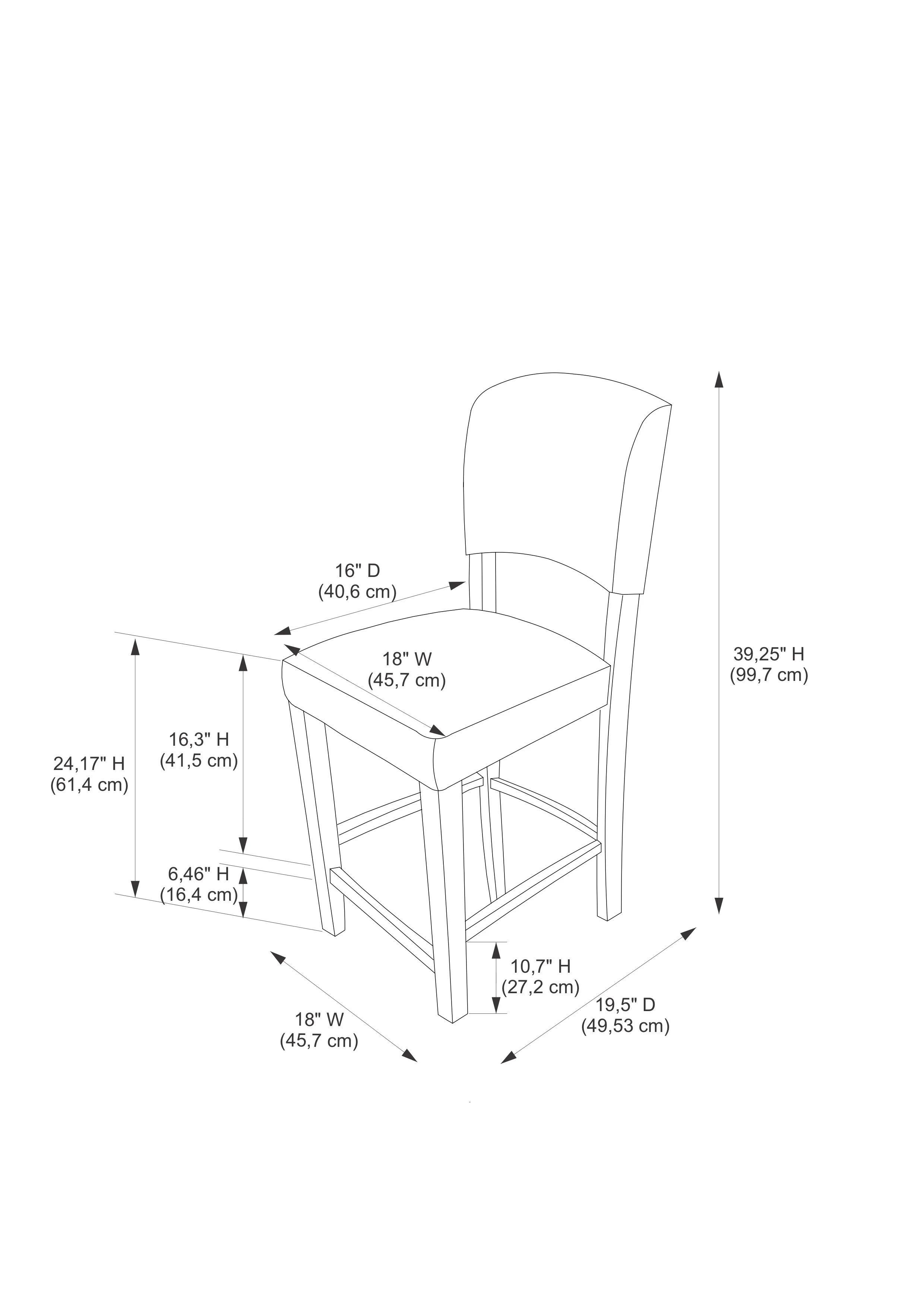 Linon Monaco Full Back Wood Counter Stool, 24