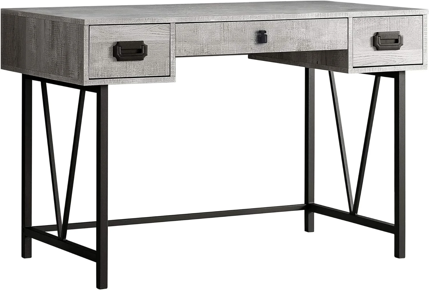 Laptop Table With Drawers-Industrial Style-Metal Legs Computer Desk Home & Office, 48