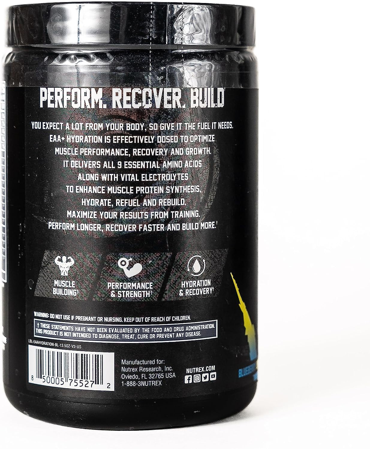 Nutrex EAA Hydration | Muscle Recovery, Strength | Blueberry Lemonade 30 Servings