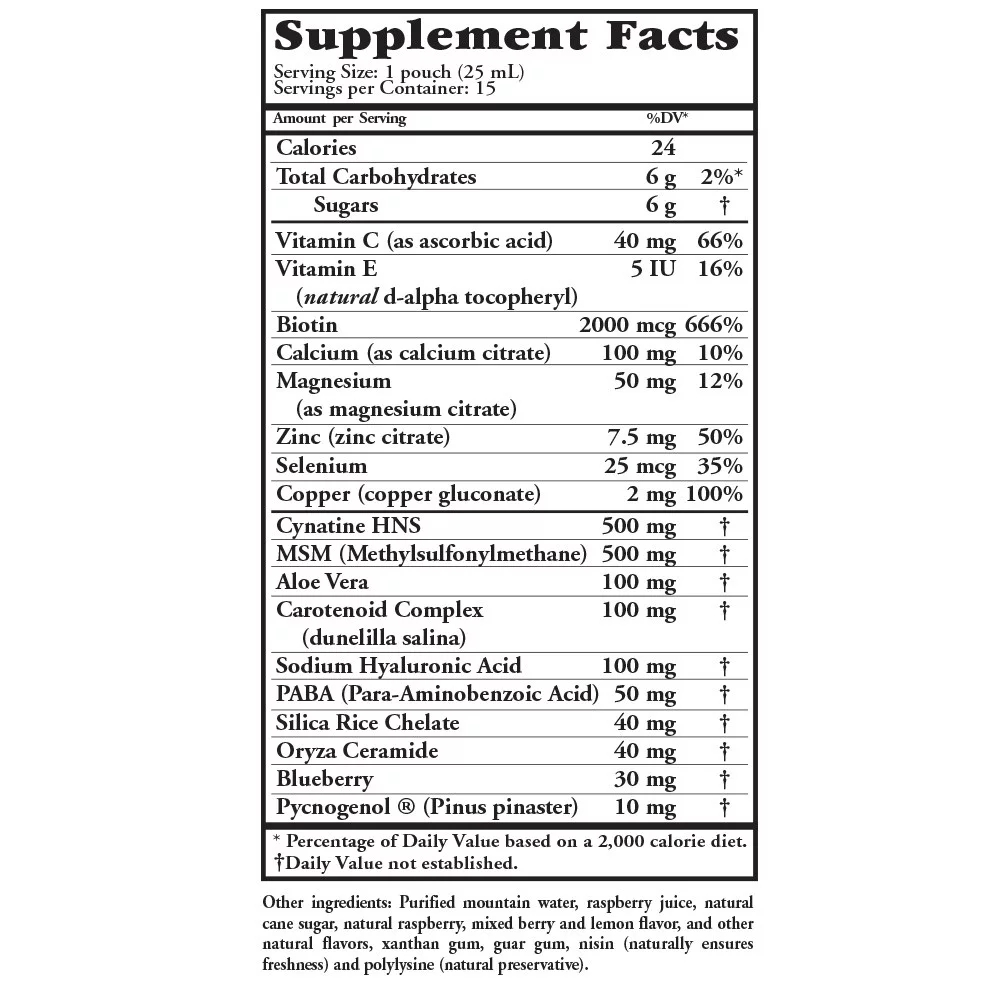 Buried Treasure Liquid Nutrients Hair, Skin & Nails Plus Nutripacs, 15 Ct