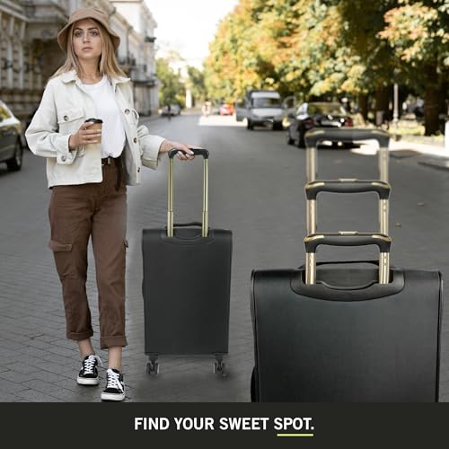 Kenneth Cole REACTION Chelsea Chevron Quilted Luggage, Black, 24-Inch Checked