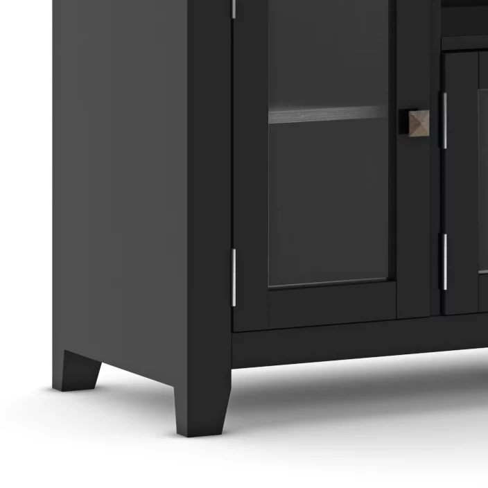 Simpli Home Cosmopolitan Wood TV Media Stand in Black