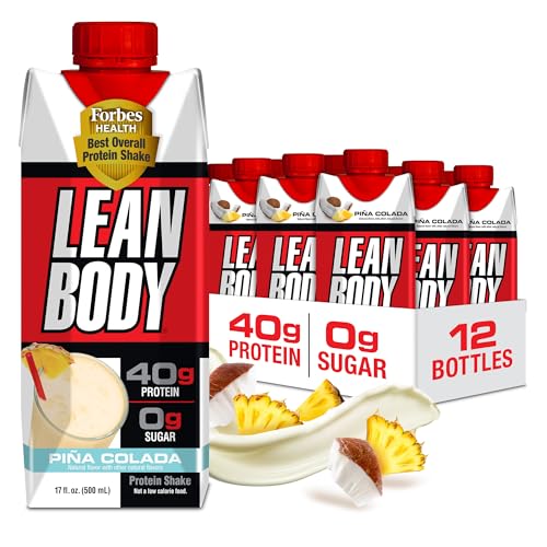 Labrada Lean Body Ready-to-Drink Strawberry Protein Shake, 40g Protein, Whey Blend, 0 Sugar, Gluten Free, 22 Vitamins & Minerals, 17 Ounce (Recyclable Carton & Lid - Pack of 12) LABRADA