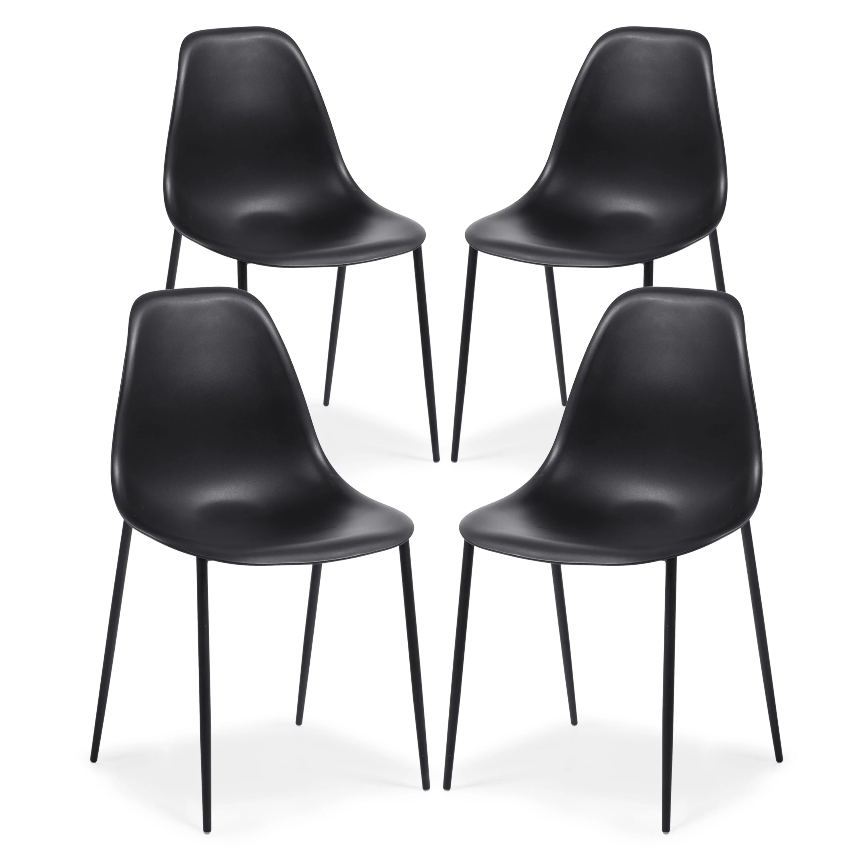 Poly & Bark Isla Chair in Black (Set of 4)