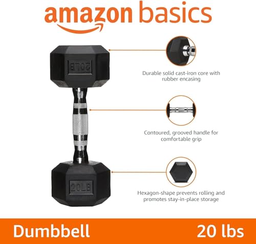 Amazon Basics Rubber Hex Dumbbell Hand Weight