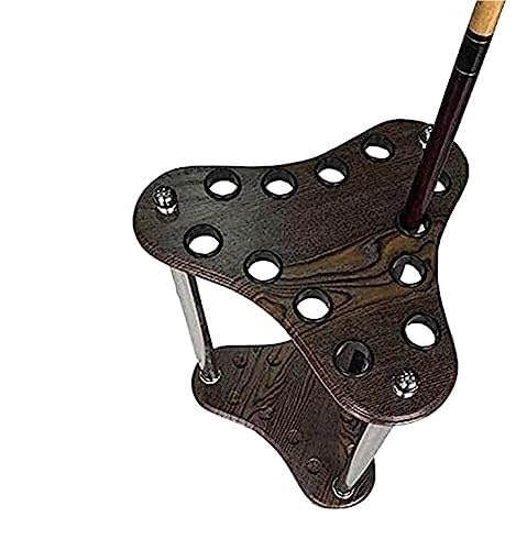 12-Hole Pool Cue Rack - Freestanding Wooden Billiard Stick Holder for Game Room, Home, or Club - Durable Snooker Cue Storage Organizer, Perfect for Pool Lovers