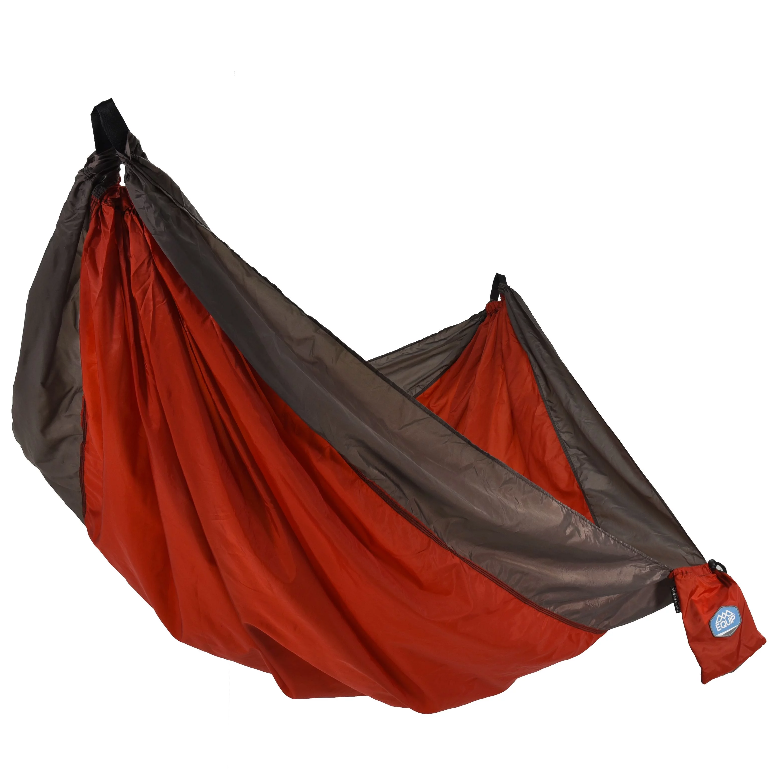 Equip Lightweight Portable Nylon Camping Travel Hammock, 1 Person Red and Taupe, Size 116