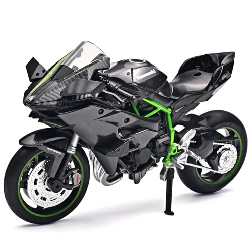 Die Cast Motorcycle Model 1/12 Scale Motorcycle for Kawasaki Ninja H2R,Kawasaki H2R Toy Motorcycles Front Wheel Can Be Steered Left and Right,Motorcycles Model for Adults Collectors