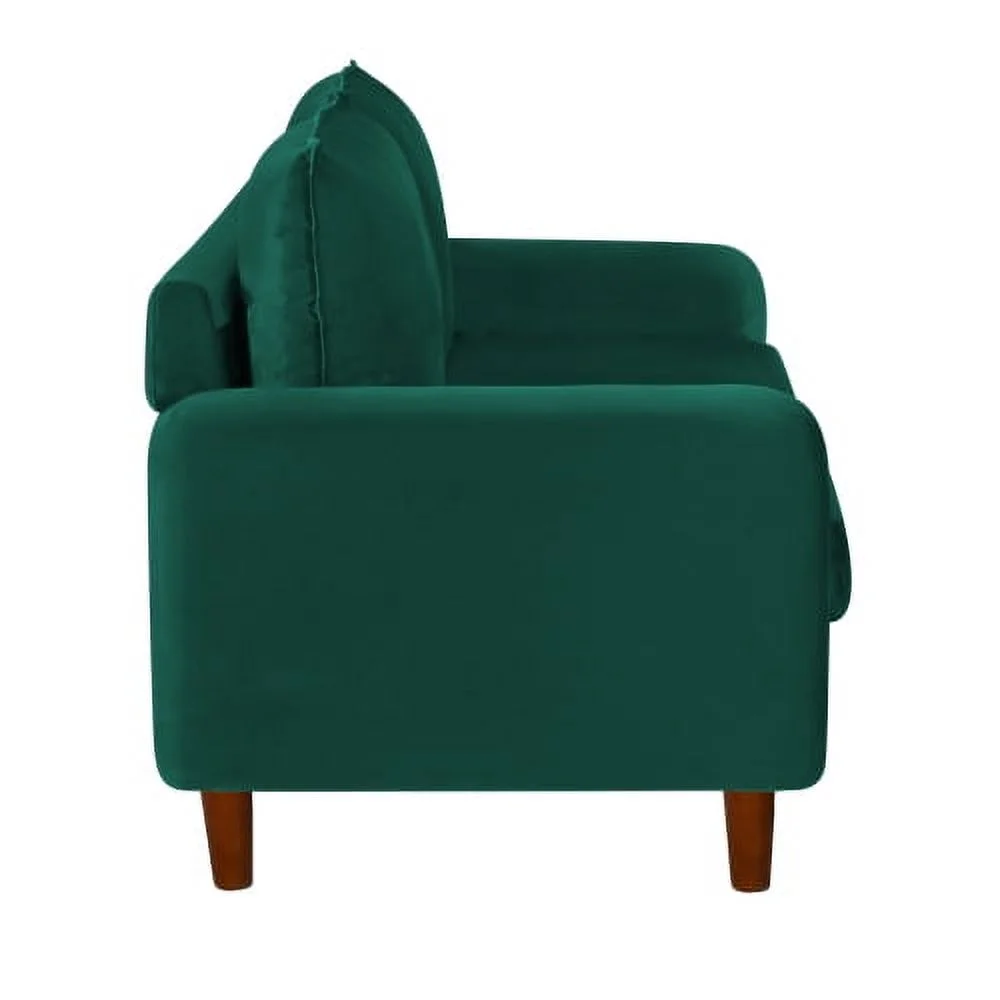 Wulawindy Loveseat Green velvet with wood legs
