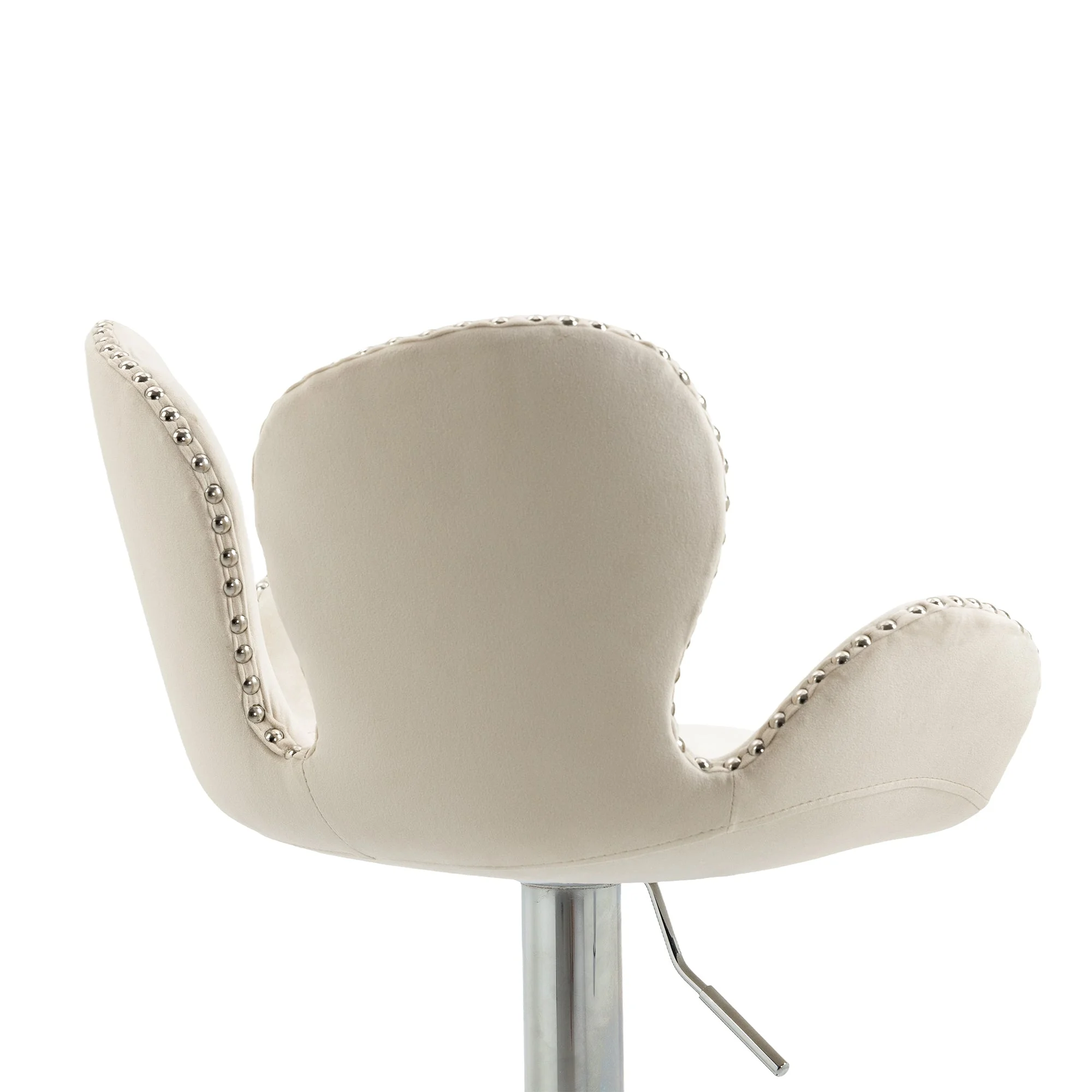 Clove Bar Stools with Back and Footrest  - Beige Set of 2