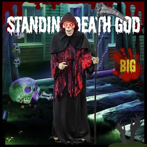 Halloween Animatronics 6ft Witch Animated 72inch Decorations with Motion Sensor Activated, Creepy Sound, Scary Move, Light Up Eyes, Haunted House Spooky Decor Horror Prop for Indoor, Outdoor, Yard