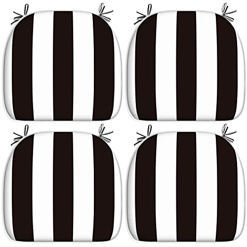 LVTXIII Patio Seat Cushions D16 x W17 Inches Outdoor Chair Pads All Weather Chair Cushions for Garden Patio Furniture Chair Home Set of 2 – Grey Textured