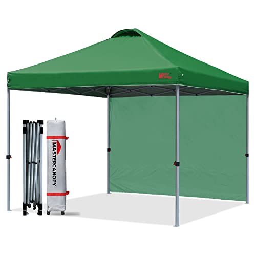 MASTERCANOPY Durable Pop-up Canopy Tent with 1 Sidewall (10'x10',White)