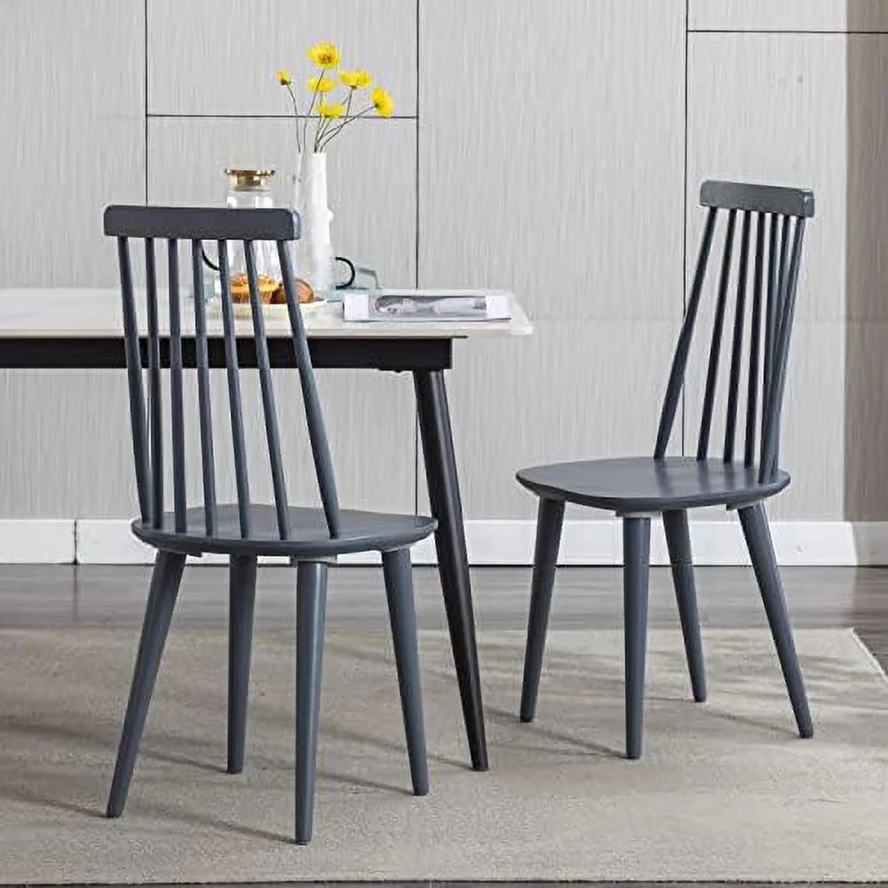 RUNFAYBIU Duhome Dining Chairs  Wood  Black Spindle Side Kitchen Room Country Farmhouse Chairs