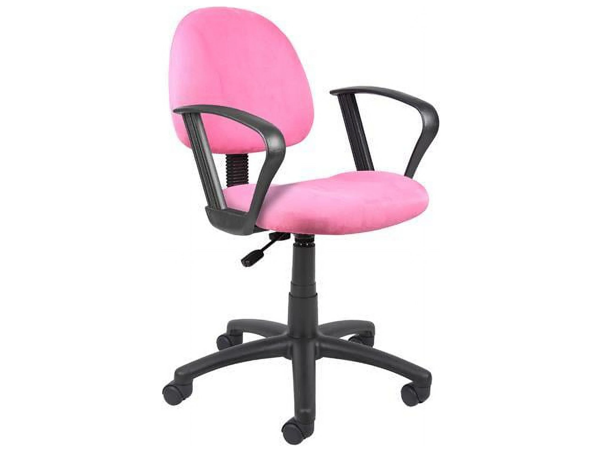 Boss Office Microfiber Deluxe Posture Chair with Loop Arms in Pink