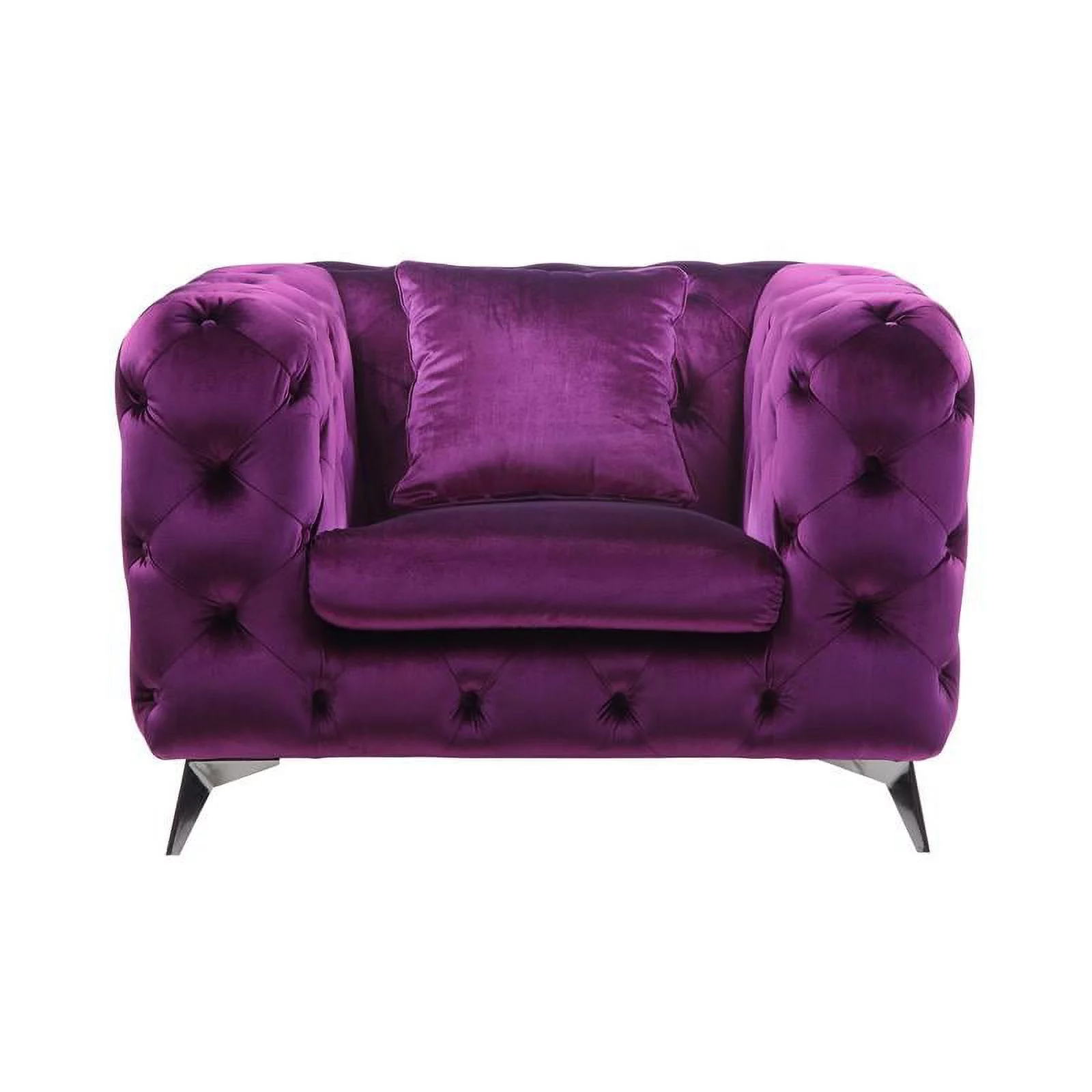 Bowery Hill Transitional / Modern Fabric Chair in Purple Finish