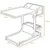 SOGES Height Adjustable Sofa Side Table Several C-table Laptop Stand End Standing Table, Black