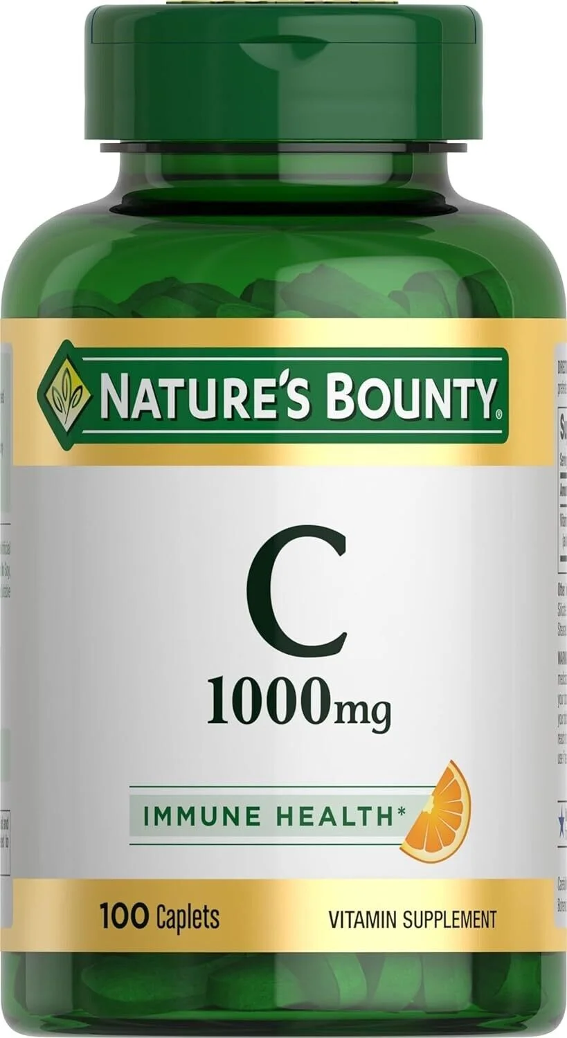 Nature's Bounty Vitamin C Pills Supplement, Supports Immune Health, 1000mg - 100 Capsules
