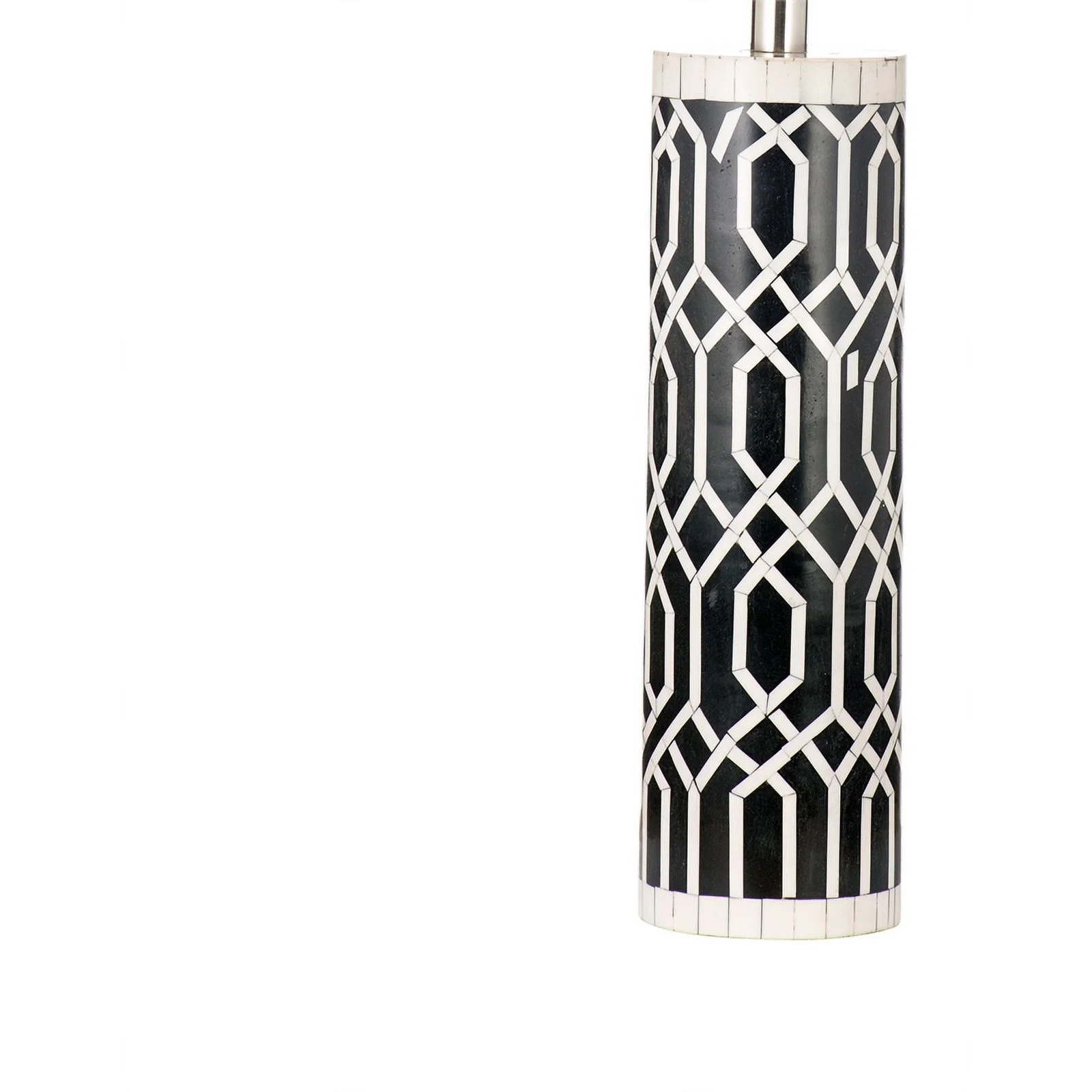 Baaker Table Lamp in Black and White Resin and Bone