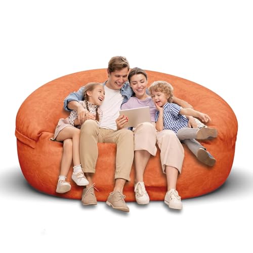 Bean Bag Chair for Adults 3FT,Soft Removable Cover for Teens/Girls Bedroom,Fluffy Giant Round Floor Beanbag Lounger Chairs (No Filler,Light Gray)
