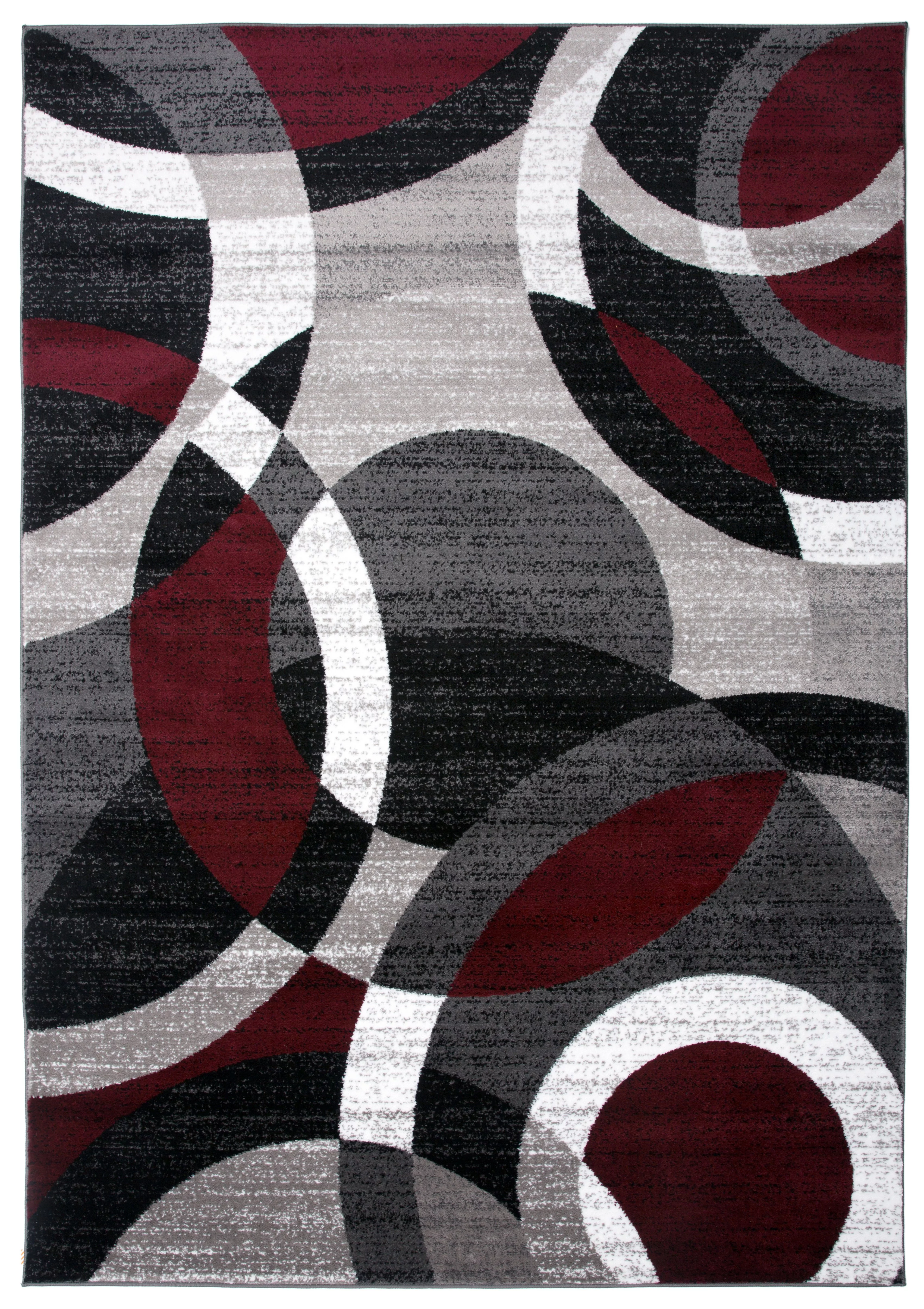 World Rug Gallery  Geometric Circles Area Rug Red 3'3