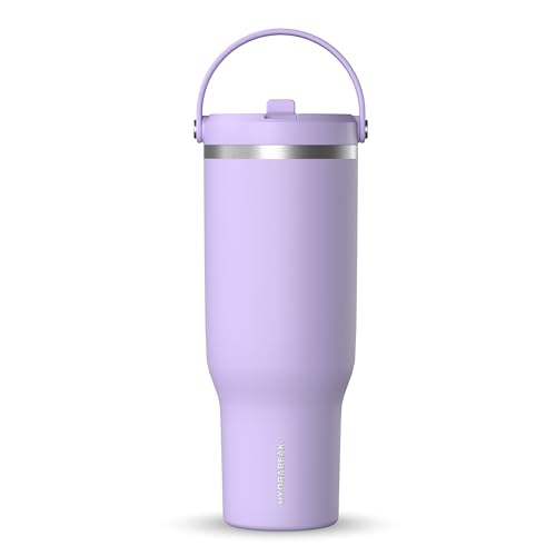 Hydrapeak Nomad 24 oz Tumbler with Handle and Straw Lid, Leakproof, Double Insulated, 24oz Cup Stainless Steel (Blush)