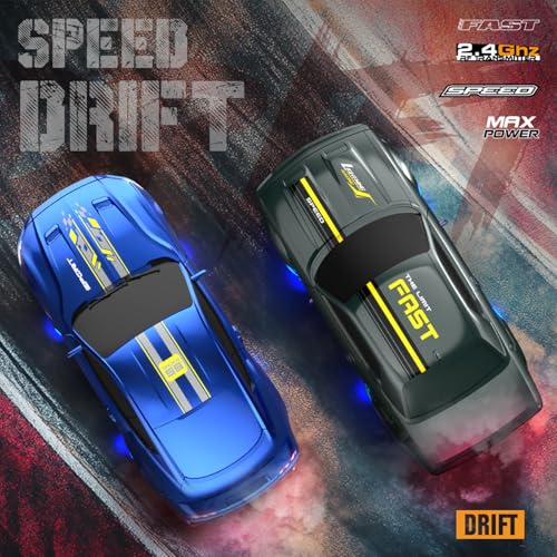 1:43 Scale Mini RC Drift Car with Gyro Full Proportional RTR 2.4Ghz Remote Control with RGB Lights and 2 Replaceable Body Shell(8503-Black)