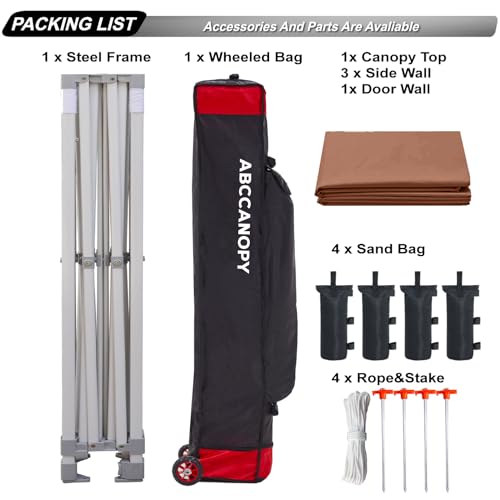 ABCCANOPY Easy Pop Up Canopy Tent with Sidewalls 10x10 Commercial -Series, White