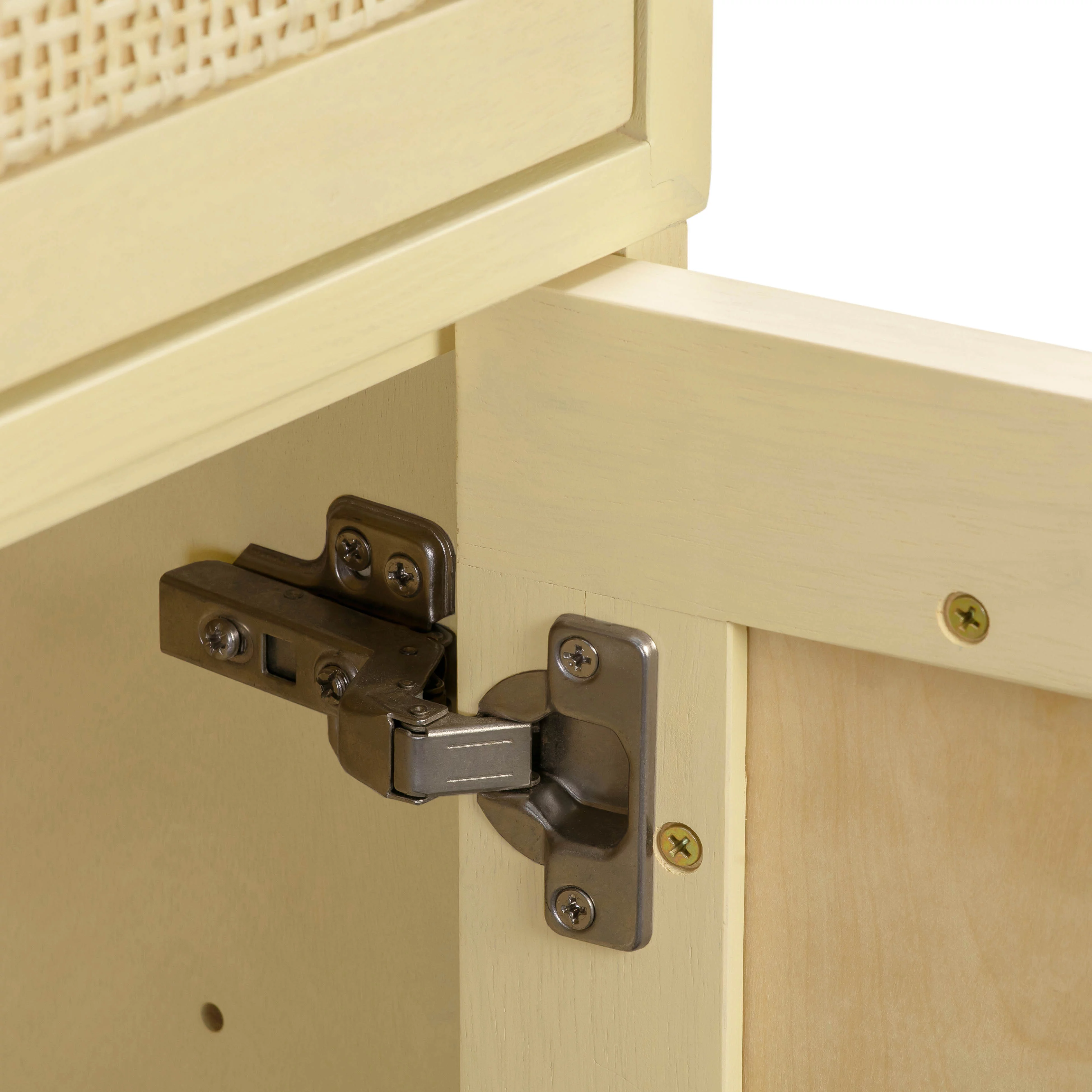 TOV Furniture Sierra Buttermilk 3-Drawer with Cabinet Wooden Desk