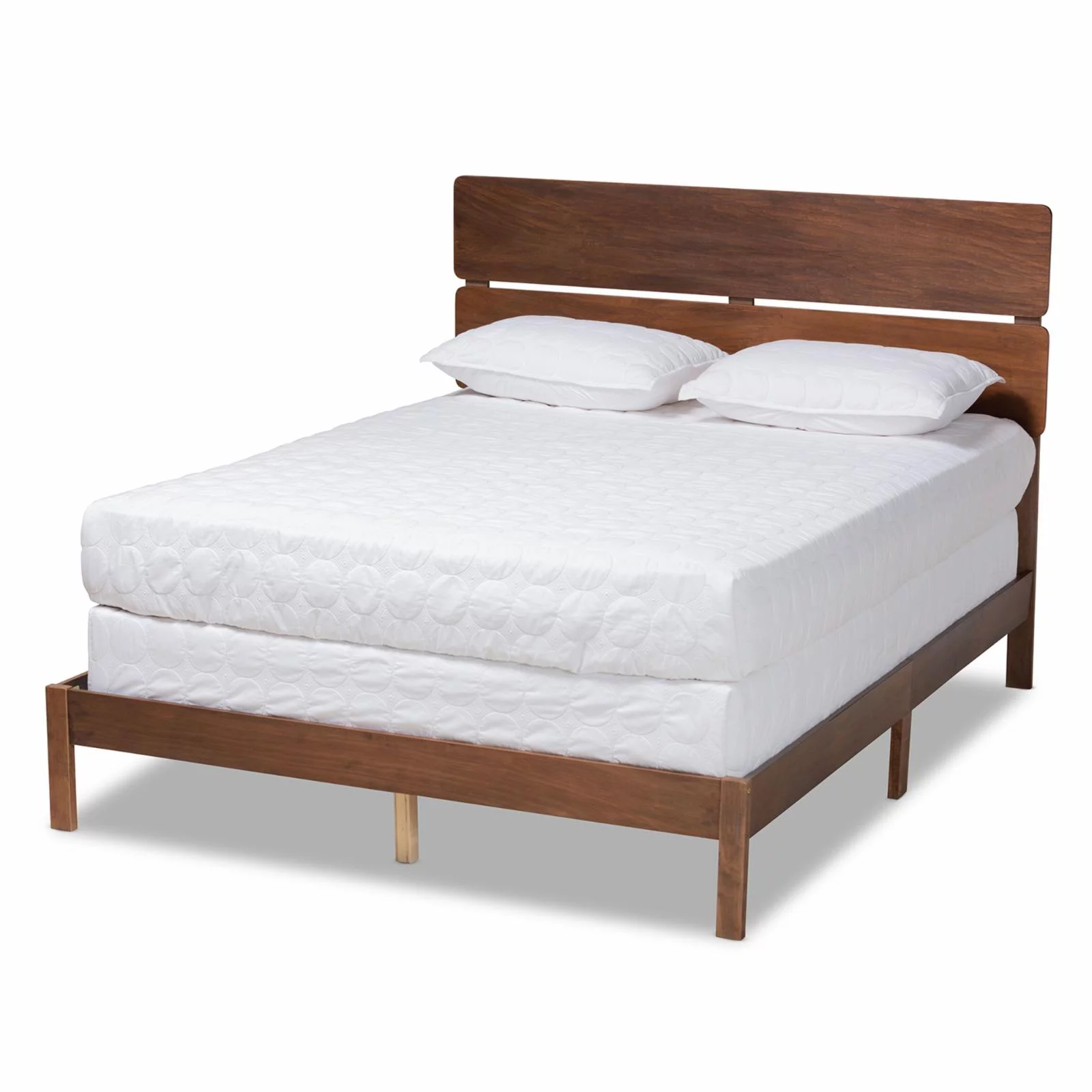 Baxton Studio Anthony Gray and Oak Finished Wood Full Size Panel Bed
