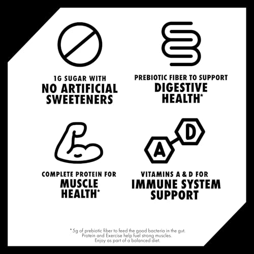 Oikos Protein Shake, Salted Caramel, 30g High Protein Drinks, Shelf Stable, Ready to Drink, 5g Prebiotic Fiber, 12 fl oz Bottle, 12 Count