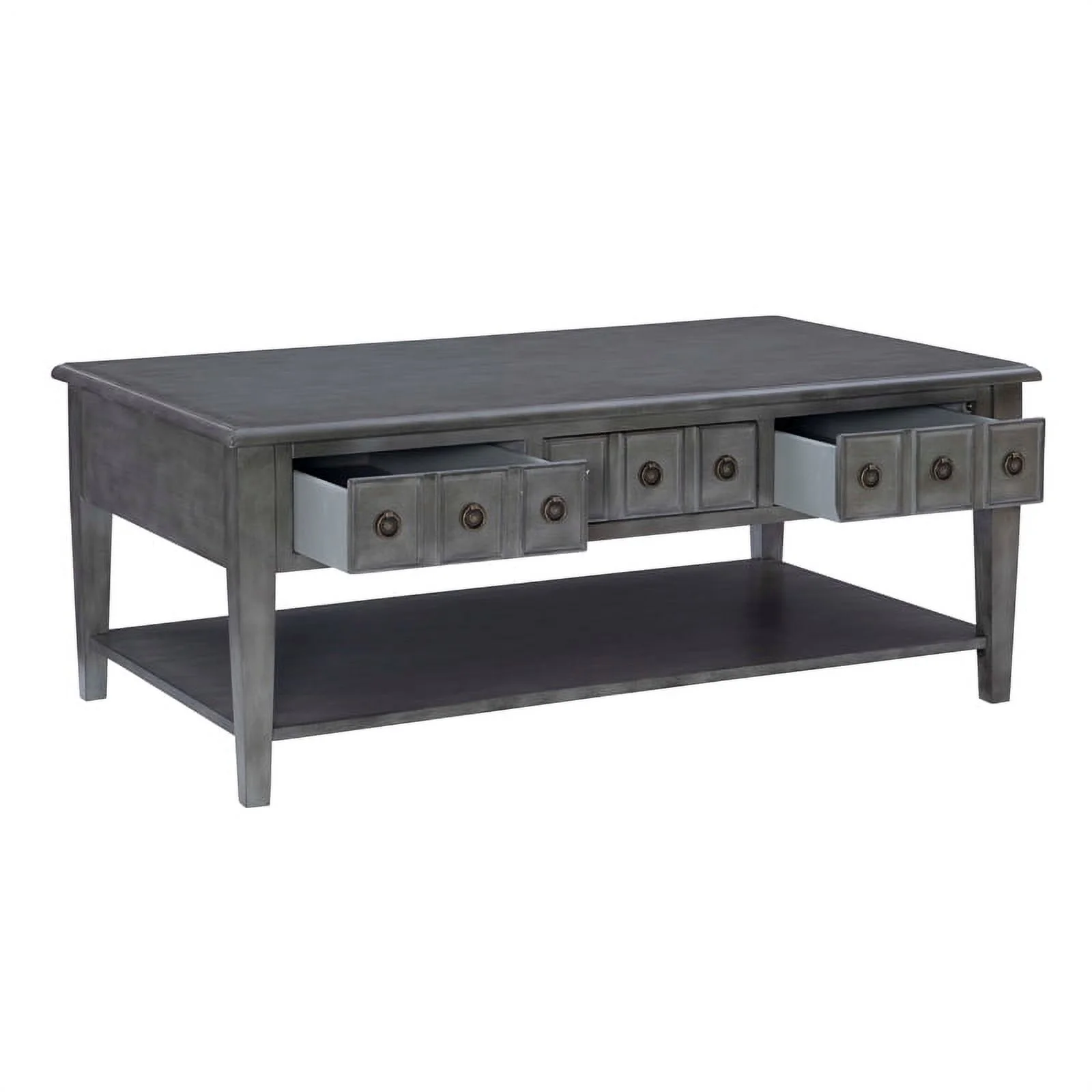 Home Square 3-Piece Set with 2 Accent Tables and Coffee Table in Gray