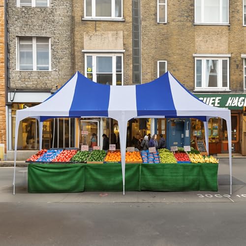 EROMMY 26x19ft Party Tent, White Wedding Tent, Decagonal Heavy Duty Canopy with 8 Removable Sidewalls, 8 Church Windows and 2 Pull-Back Doors, Outdoor Gazebo Pavilion Shelter Tent for Party, Event