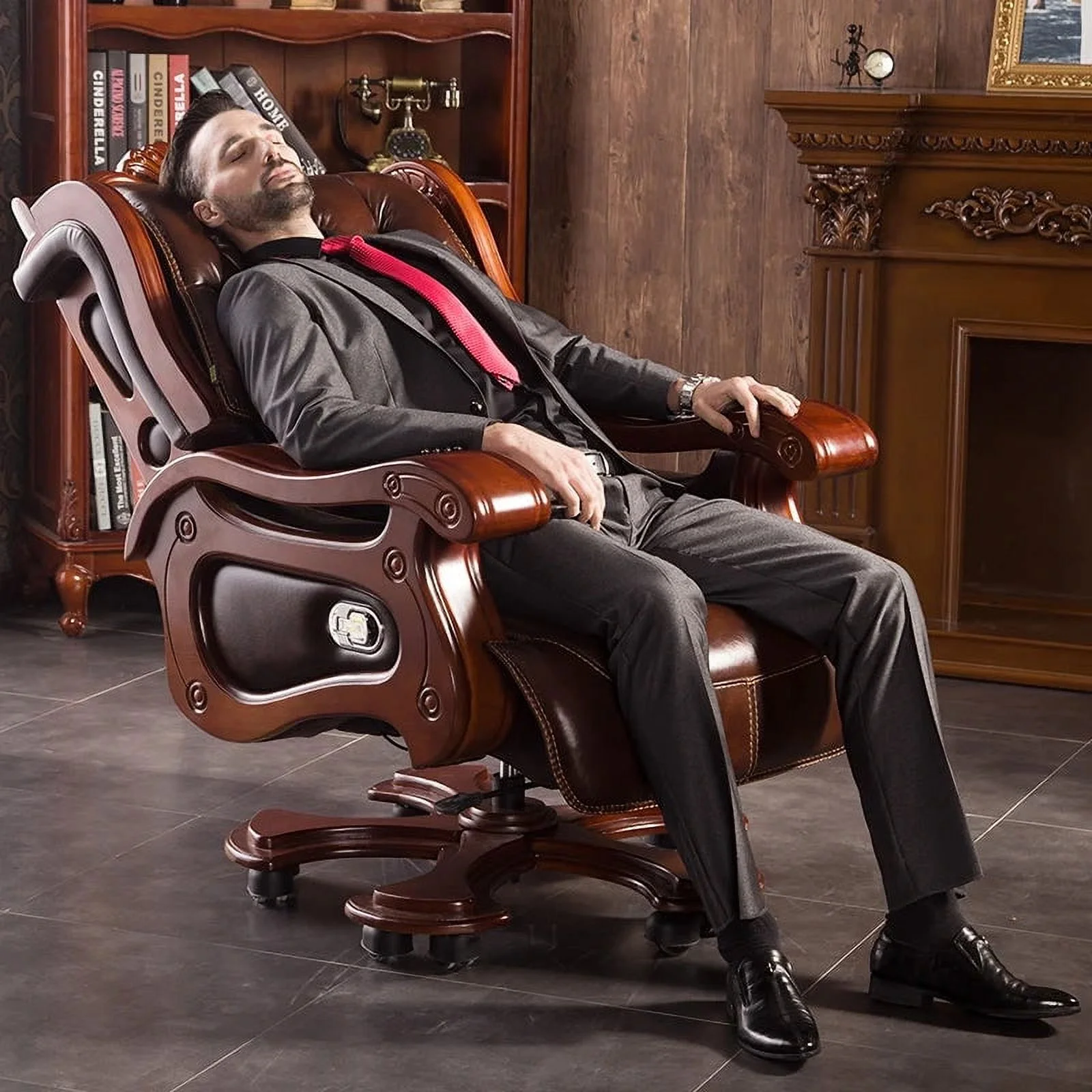 Luxury Foldable Chairs Relaxing Modern Swivel Leather Chair Executive Lounge Recliner Italian Fauteuil De Bureau Home Furniture